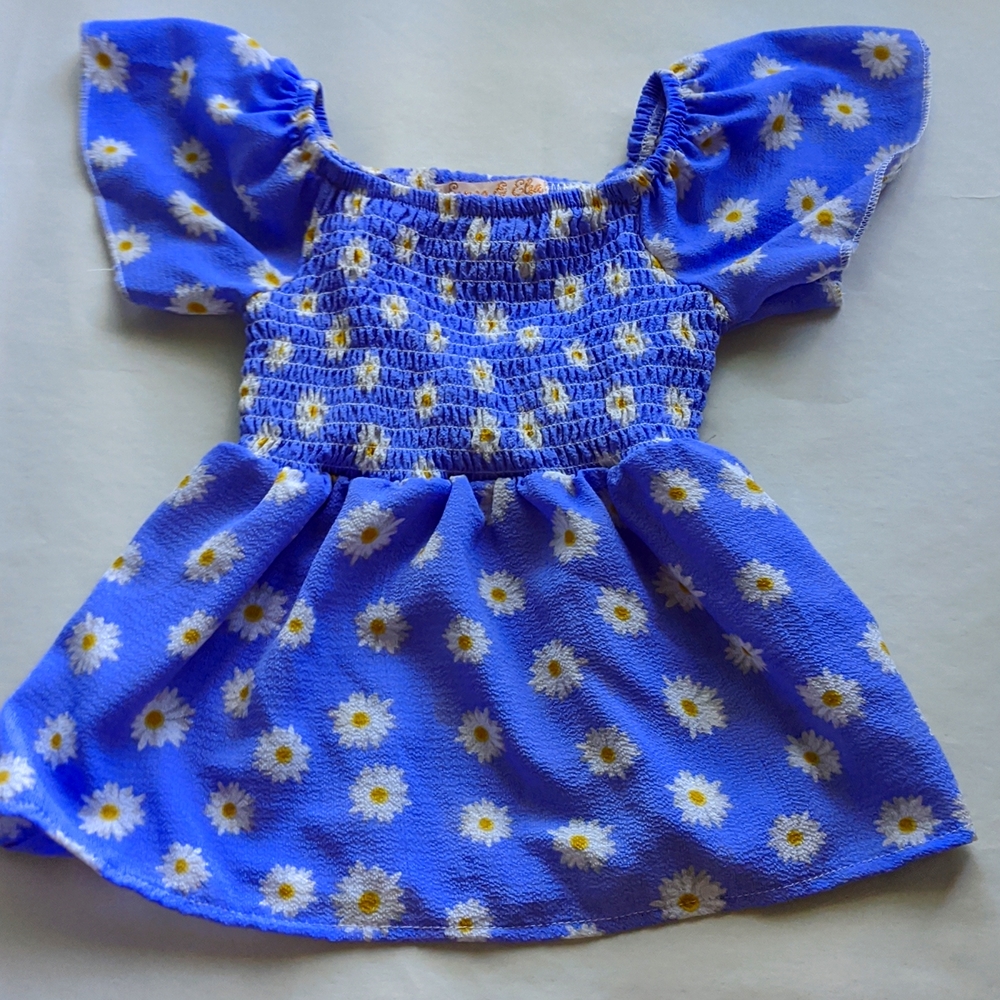 🌈 Emma and Elsa, 3T, purple daisy dress